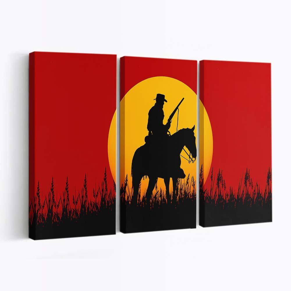 silhouette cowboy red dead redemption 2 5k qo